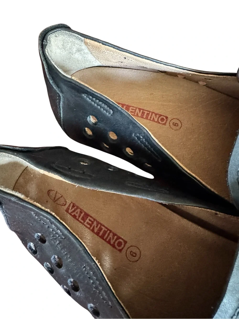 Valentino Black Leather Men’s Slip-On Driving Loafers